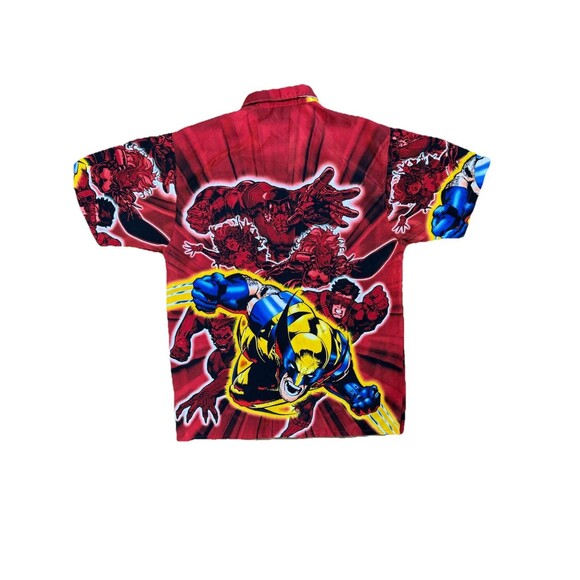 VTG 2002 Marvel Wolverine X-Men AOP Button Down Shirt Men’s L Y2K Comics - Picture 2 of 8